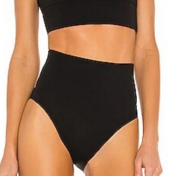 NWT It’s Now Cool x Free People Contour High Rise Black Swim Bikini Bottom Sz L - Picture 1 of 11